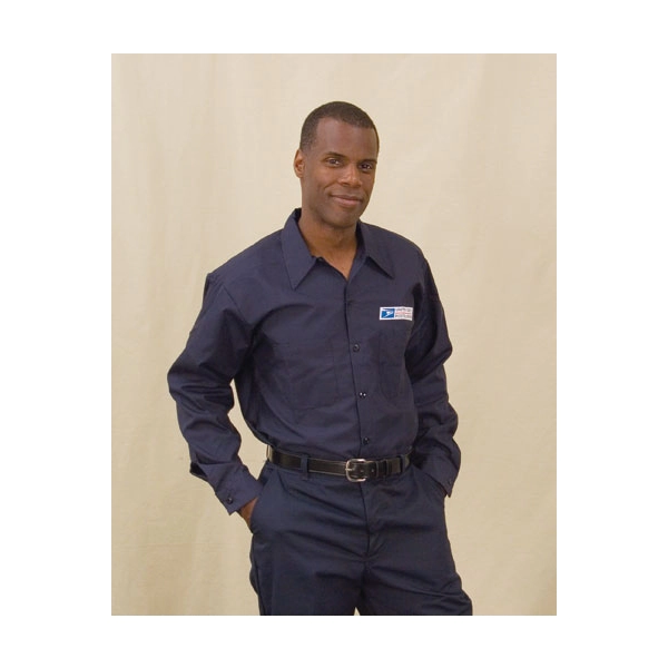 USPS Men s Navy Long Sleeve Postal Work Shirt for Mail Handlers