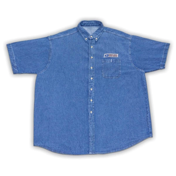 Denim work shirts short sleeve discount