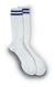 White Support Walking Socks with Navy Stripes