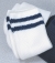 White Crew Socks with Postal Blue Stripes