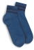Blue Postal Quarter Socks with Navy Stripe