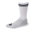 X-Static Crew Sock White with two Navy Stripes