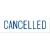 Cancelled Blue Pre-Inked Small Counter Stamp